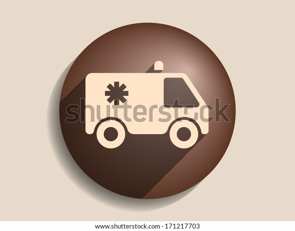 Flat long shadow icon of\
ambulance
