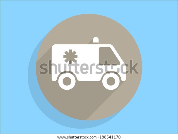 Flat long shadow icon of
ambulance