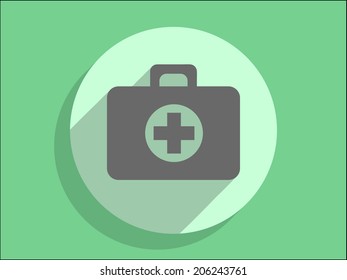Icono de sombra plana y larga de las ambulancias