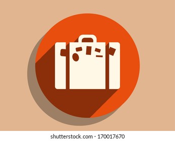 Flat long shadow icon of bag 