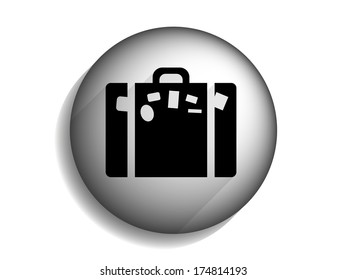 Flat long shadow icon of bag 