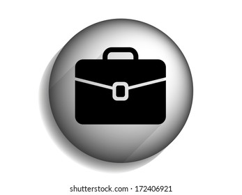 Flat long shadow icon of briefcase