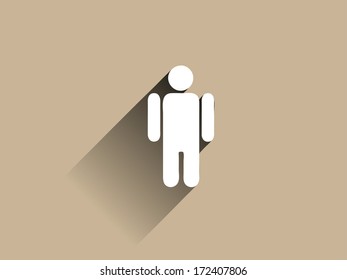 Icono de sombra plana y larga sobre un empresario