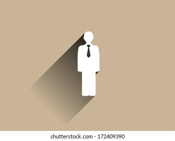Flat long shadow icon of businessman