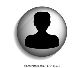 Flat long shadow icon of businessman