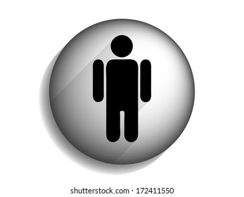 Flat long shadow icon of businessman