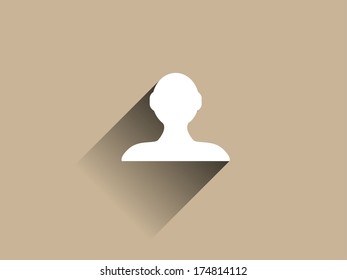 Flat long shadow icon of businessman