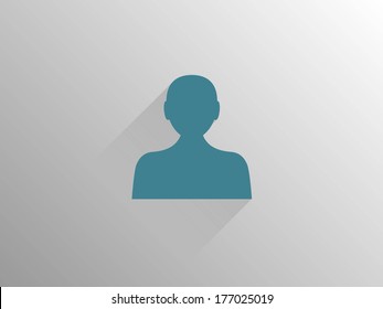 Flat long shadow icon of businessman