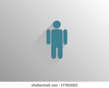 Flat long shadow icon of businessman