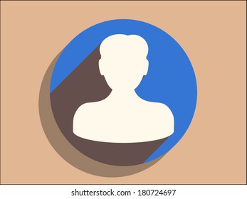 Icono de sombra plana y larga sobre un empresario