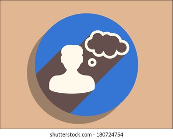 Icono de sombra plana y larga sobre un empresario