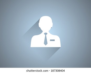 Ícone de sombra longa plana de empresário