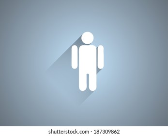 Flat long shadow icon of businessman