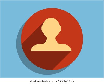 Flat long shadow icon of businessman