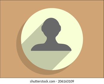 Flat long shadow icon of businessman