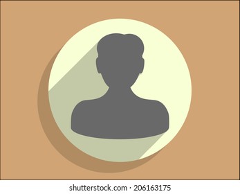 Flat long shadow icon of businessman