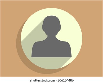 Flat long shadow icon of businessman