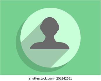 Flat long shadow icon of businessman