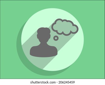 Flat long shadow icon of businessman