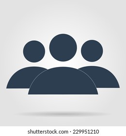 Flat long shadow icon of businessman. Vector