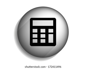 Flat long shadow icon of calculator
