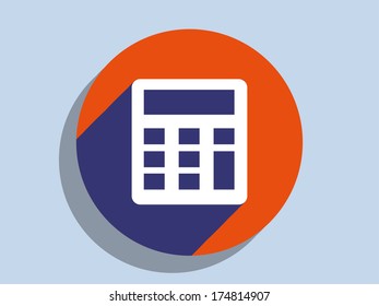 Flat long shadow icon of calculator