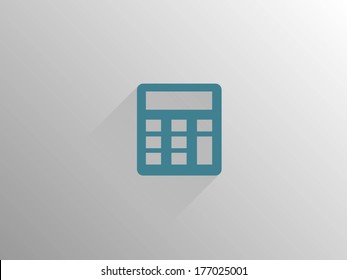 Flat long shadow icon of calculator