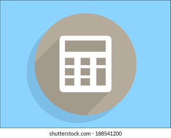 Icono de sombra plana larga de la calculadora