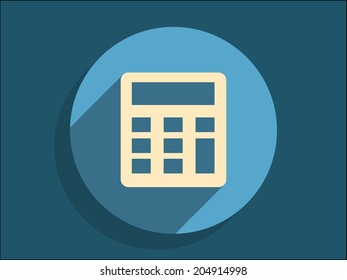 Icono de sombra plana larga de la calculadora