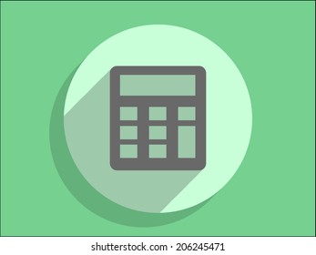 Icono de sombra plana larga de la calculadora