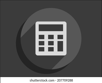 Icono de sombra plana larga de la calculadora