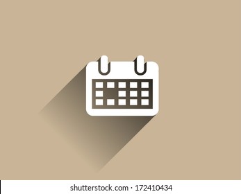 Icono de sombra larga plana del calendario