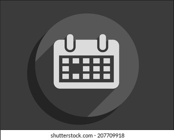 Flat long shadow icon of calendar
