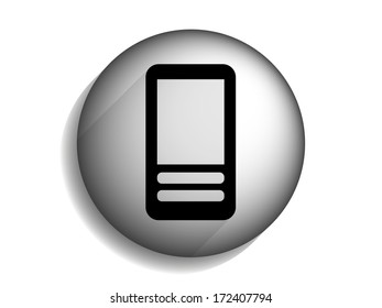 Flat long shadow icon of cellphone