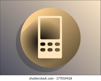 Icono de sombra plana larga del teléfono móvil