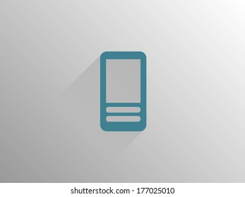 Icono de sombra plana larga del teléfono móvil