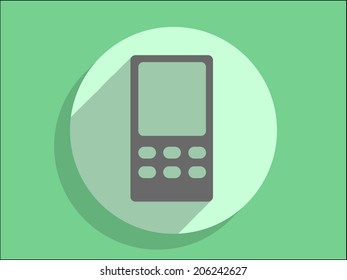 Flaches, langes Schattensymbol des Handys