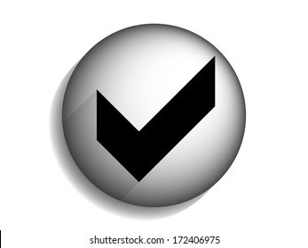 Flat long shadow icon of check box