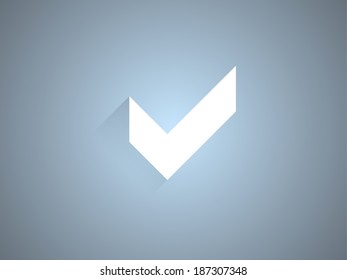 Flat long shadow icon of check box