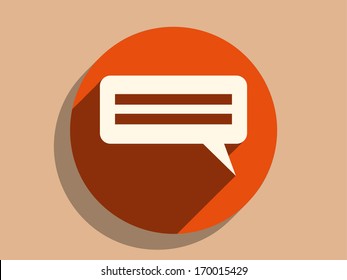 Flat long shadow icon of a communication