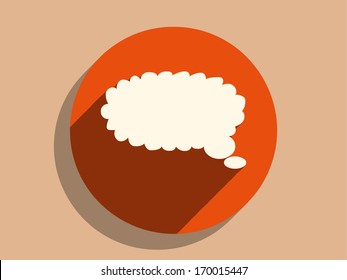 Flat long shadow icon of a communication
