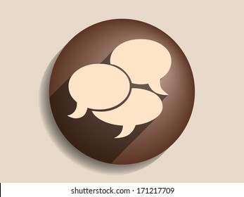 Flat long shadow icon of a communication
