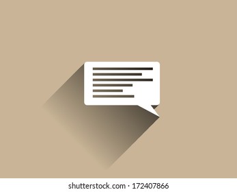 Flaches, langes Schattensymbol einer Kommunikation