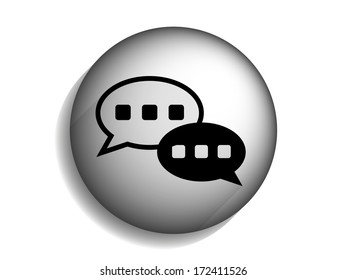 Flat long shadow icon of a communication
