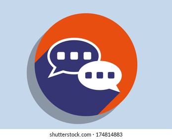Flat long shadow icon of a communication