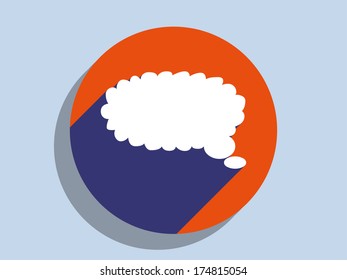 Flat long shadow icon of a communication