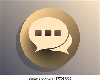 Flat long shadow icon of a communication