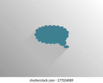 Flat long shadow icon of a communication