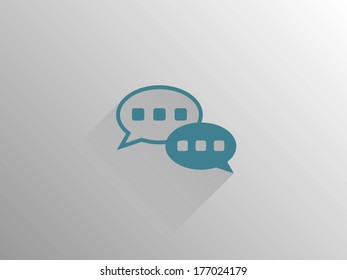 Icono de sombra larga plana de una comunicación
