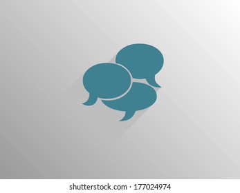 Icono de sombra larga plana de una comunicación
